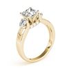 Image 4 : 1.6 CTW Certified VS/SI Princess Cut Diamond 3 Stone Ring 18K Yellow Gold - REF-466H9A - 28037