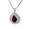 Image 1 : 1.0 CTW Garnet Pendant 18K White Gold - REF-15X6T - 13669