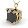 Image 1 : 6.0 CTW Cushion Black Diamond Designer Necklace 14K Yellow Gold - REF-131K3W - 38444
