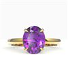 Image 1 : 2.50 CTW Amethyst Designer Inspired Solitaire Ring 18K Yellow Gold - REF-36K2W - 22050