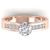 Image 1 : 1.1 CTW Certified VS/SI Diamond Solitaire Art Deco Ring 14K Rose Gold - REF-188W2F - 30346