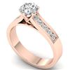 Image 2 : 1.1 CTW Certified VS/SI Diamond Solitaire Art Deco Ring 14K Rose Gold - REF-188W2F - 30346