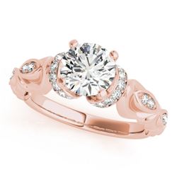 0.95 CTW Certified VS/SI Diamond Solitaire Antique Ring 18K Rose Gold - REF-200F5N - 27307