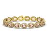 Image 1 : 20.18 CTW Morganite & Diamond Halo Bracelet 10K Yellow Gold - REF-377X3T - 40615