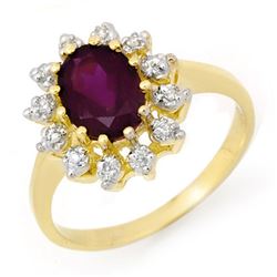 1.19 CTW Amethyst & Diamond Ring 10K Yellow Gold - REF-21K8W - 14236