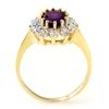 Image 2 : 1.19 CTW Amethyst & Diamond Ring 10K Yellow Gold - REF-21K8W - 14236