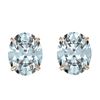 Image 1 : 7 CTW Sky Blue Topaz Designer Inspired Solitaire Stud Earrings 14K Rose Gold - REF-27N6Y - 21685