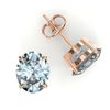 Image 2 : 7 CTW Sky Blue Topaz Designer Inspired Solitaire Stud Earrings 14K Rose Gold - REF-27N6Y - 21685