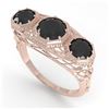 Image 2 : 2 CTW Past Present Future Black Diamond Ring 18K Rose Gold - REF-90Y4K - 36074