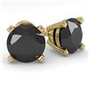 Image 1 : 2.0 CTW Black Diamond Stud Designer Earrings 14K Yellow Gold - REF-58T4M - 38375