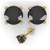 Image 2 : 2.0 CTW Black Diamond Stud Designer Earrings 14K Yellow Gold - REF-58T4M - 38375