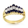Image 1 : 1.02 CTW Blue Sapphire & Diamond Ring 10K Yellow Gold - REF-27Y3K - 12326