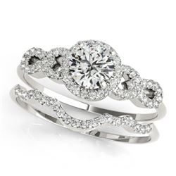 1.18 CTW Certified VS/SI Diamond Solitaire 2Pc Wedding Set 14K White Gold - REF-197F8N - 31991