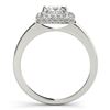 Image 2 : 1.05 CTW Certified VS/SI Princess Diamond Solitaire Halo Ring 18K White Gold - REF-238Y4K - 27162