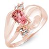 Image 1 : 0.54 CTW Pink Tourmaline & Diamond Ring 10K Rose Gold - REF-24W2F - 11257