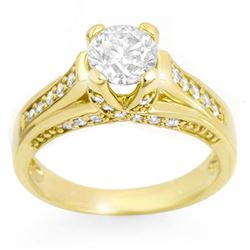1.25 CTW Certified VS/SI Diamond Ring 14K Yellow Gold - REF-186M4H - 11599