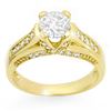 1.25 CTW Certified VS/SI Diamond Ring 14K Yellow Gold - REF-186M4H - 11599