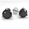 1.0 CTW Black Certified Diamond Stud Earrings Martini 18K White Gold - REF-36N9Y - 32205