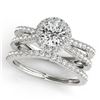 1.78 CTW Certified VS/SI Diamond 2Pc Wedding Set Solitaire Halo 14K White Gold - REF-407N8Y - 31020
