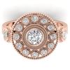 0.85 CTW Certified VS/SI Diamond Art Deco 3 Stone Ring 14K Rose Gold - REF-118A2X - 30472