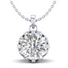 1.5 CTW VS/SI Diamond Solitaire Art Deco Stud Necklace 18K White Gold - REF-363K5W - 36845
