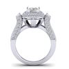 Image 4 : 2.85 CTW Princess VS/SI Diamond Art Deco Micro Halo Ring 14K White Gold - REF-555X5T - 30444