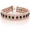 Image 1 : 14.50 CTW Emerald & Diamond Bracelet 14K Rose Gold - REF-411A8X - 11516
