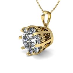 1.50 CTW VS/SI Diamond Solitaire Necklace 18K Yellow Gold - REF-522W2F - 35728