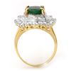 Image 2 : 6.0 CTW Emerald & Diamond Ring 14K Yellow Gold - REF-180X2T - 13067