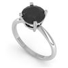 Image 2 : 2.0 CTW Black Diamond Engagement Designer Ring 14K White Gold - REF-60H4A - 38476