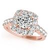 Image 1 : 1.5 CTW Certified VS/SI Diamond Solitaire Halo Ring 18K Rose Gold - REF-161A8X - 26207