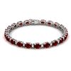 Image 1 : 19.7 CTW Garnet & VS/SI Certified Diamond Eternity Bracelet 10K White Gold - REF-98A2X - 29368