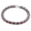 Image 2 : 19.7 CTW Garnet & VS/SI Certified Diamond Eternity Bracelet 10K White Gold - REF-98A2X - 29368