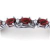 Image 4 : 19.7 CTW Garnet & VS/SI Certified Diamond Eternity Bracelet 10K White Gold - REF-98A2X - 29368