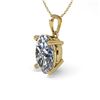 Image 2 : 0.50 CTW VS/SI Oval Diamond Designer Necklace 14K Yellow Gold - REF-81H3A - 38408