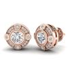 Image 2 : 1.5 CTW VS/SI Diamond Solitaire Art Deco Stud Earrings 18K Rose Gold - REF-263Y6K - 36981