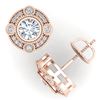 Image 4 : 1.5 CTW VS/SI Diamond Solitaire Art Deco Stud Earrings 18K Rose Gold - REF-263Y6K - 36981