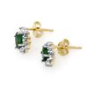 Image 2 : 0.61 CTW Emerald & Diamond Earrings 10K Yellow Gold - REF-17X3T - 12616