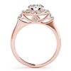 Image 2 : 1.5 CTW Certified VS/SI Diamond Solitaire Halo Ring 18K Rose Gold - REF-404W4F - 26312