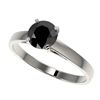 Image 1 : 1.08 CTW Fancy Black VS Diamond Solitaire Engagement Ring 10K White Gold - REF-29H3A - 36513
