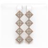 Image 1 : 5.92 CTW Princess Cut Diamond Designer Earrings 18K Rose Gold - REF-1094W9F - 42855