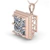 Image 1 : 1 CTW VS/SI Princess Diamond Solitaire Necklace 18K Rose Gold - REF-332K8W - 36002