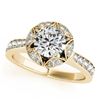 Image 2 : 1.5 CTW Certified VS/SI Diamond Solitaire Halo Ring 18K Yellow Gold - REF-404T4M - 26891