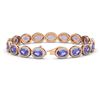 Image 2 : 21.35 CTW Tanzanite & Diamond Halo Bracelet 10K Rose Gold - REF-353N6Y - 40611