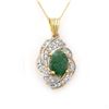 Image 2 : 3.17 CTW Emerald & Diamond Pendant 14K Yellow Gold - REF-81M8H - 13131