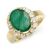 Image 1 : 4.65 CTW Emerald & Diamond Ring 10K Yellow Gold - REF-68H2A - 11001
