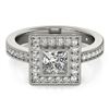 Image 1 : 1.11 CTW Certified VS/SI Princess Diamond Solitaire Halo Ring 18K White Gold - REF-209X3T - 27189
