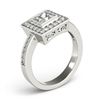 Image 4 : 1.11 CTW Certified VS/SI Princess Diamond Solitaire Halo Ring 18K White Gold - REF-209X3T - 27189