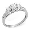 Image 1 : 1.0 CTW Certified VS/SI Diamond Ring 14K White Gold - REF-87H5A - 10197