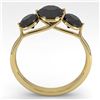 Image 2 : 2 CTW Past Present Future Black Certified Diamond Ring Martini 18K Yellow Gold - REF-69M3H - 32260
